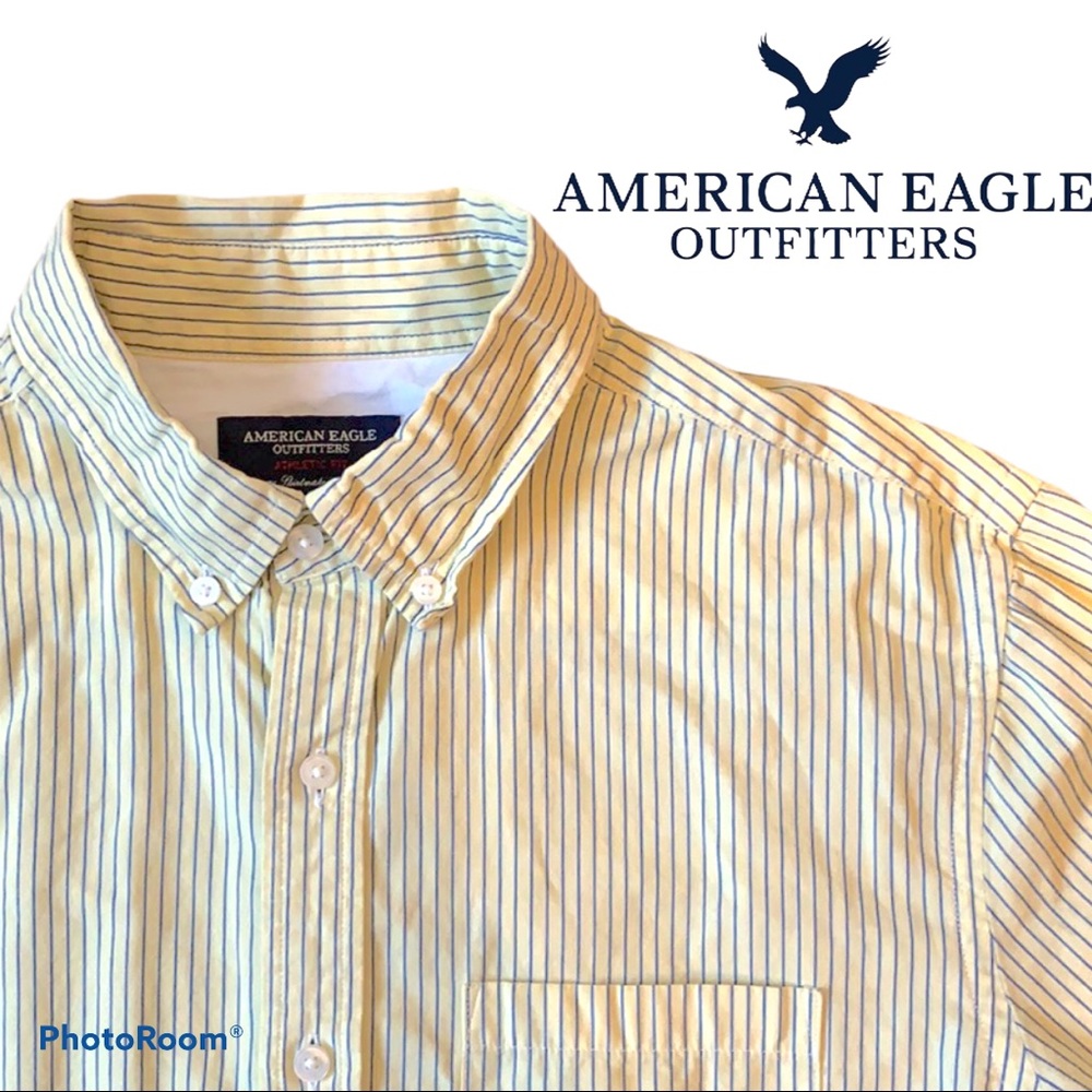 AEO | Athletic Fit Men’s Pinstripe Shirt GUC